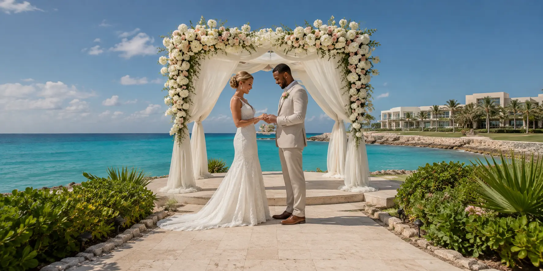 Illustrative destination wedding scene for Hyatt Ziva Cancun
