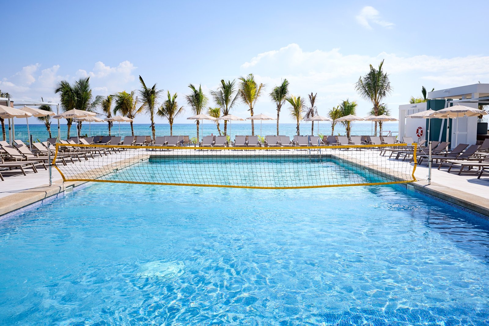 Ocean-facing pool at RIU Palace Aquarelle
